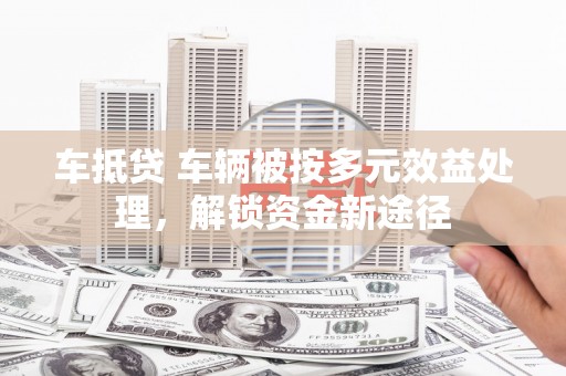 和美车抵贷 车辆被按多元效益处理，解锁资金新途径
